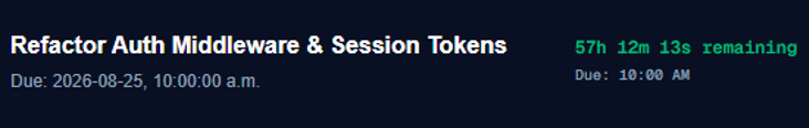 Live task countdown timers
